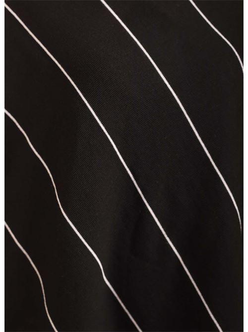 Poncho in lana nero con righe bianche Art Tricot | PONCHORIGATOBIANCONERO